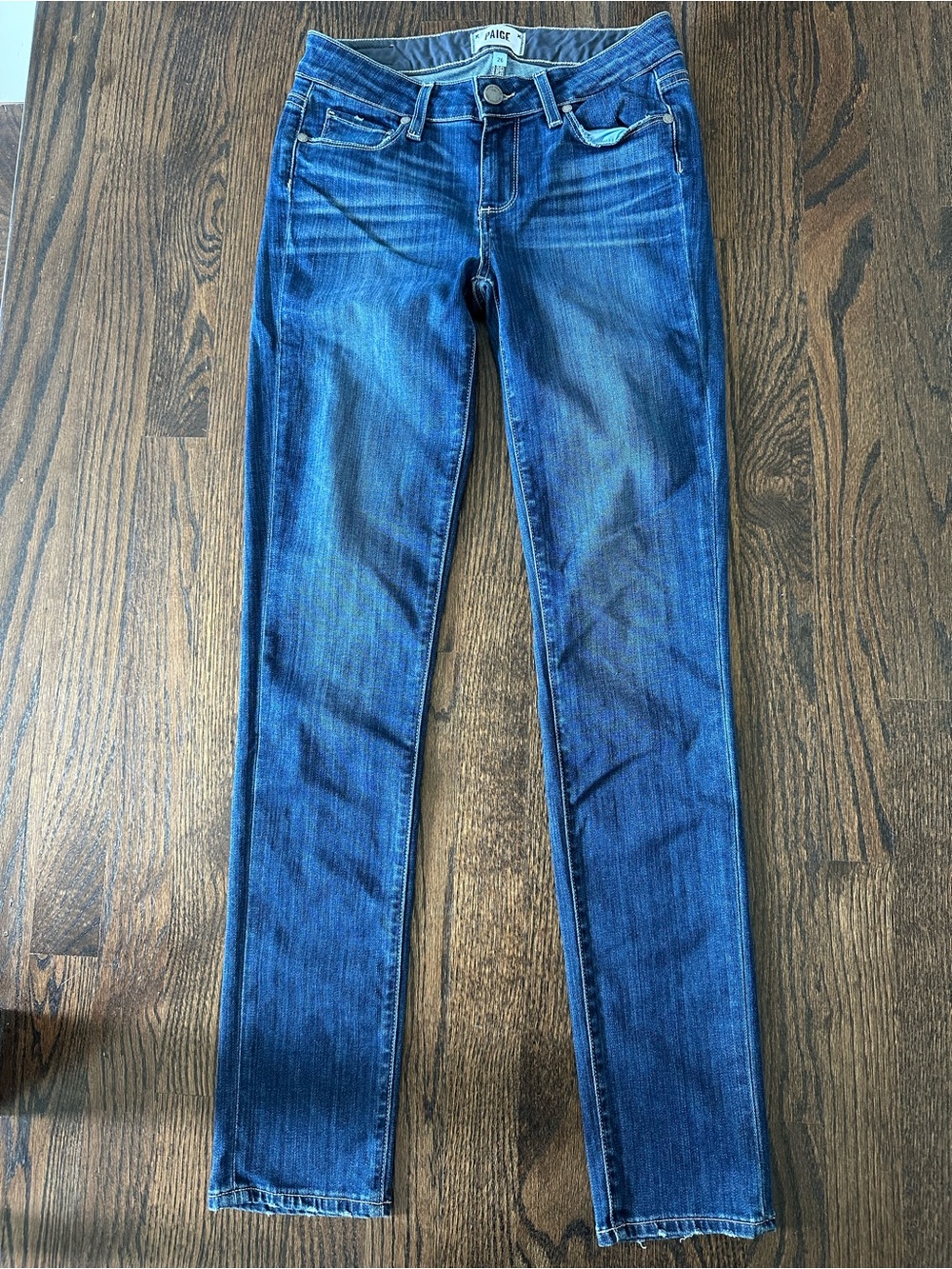 PAIGE Skyline Skinny Jeans 26 Raya Dark Wash Stretch Denim Made USA